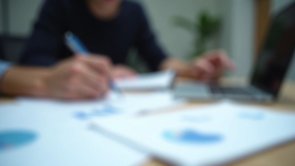 Geschäftsanalytiker studiert Lohnentwicklungsdiagramme mit Stift und Notizen am Schreibtisch