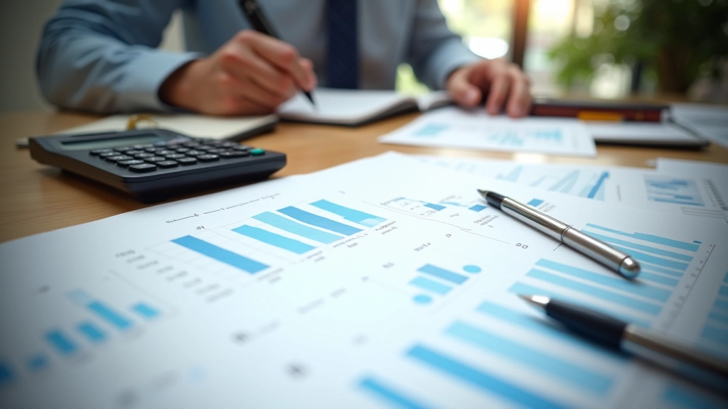 Grafische Darstellung von Lohnstatistiken mit Stift und Notebook auf Schreibtisch