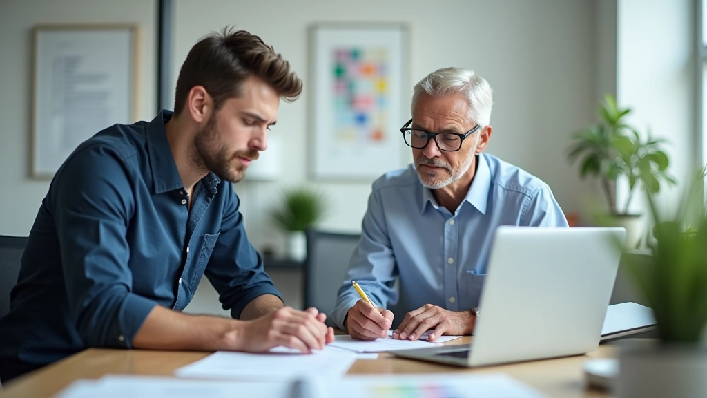 Grafik zeigt Altersverteilung im Büro, verschiedene Generationen arbeiten zusammen, mentoring Situation
